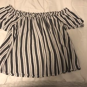 Striped off the shoulder top size M